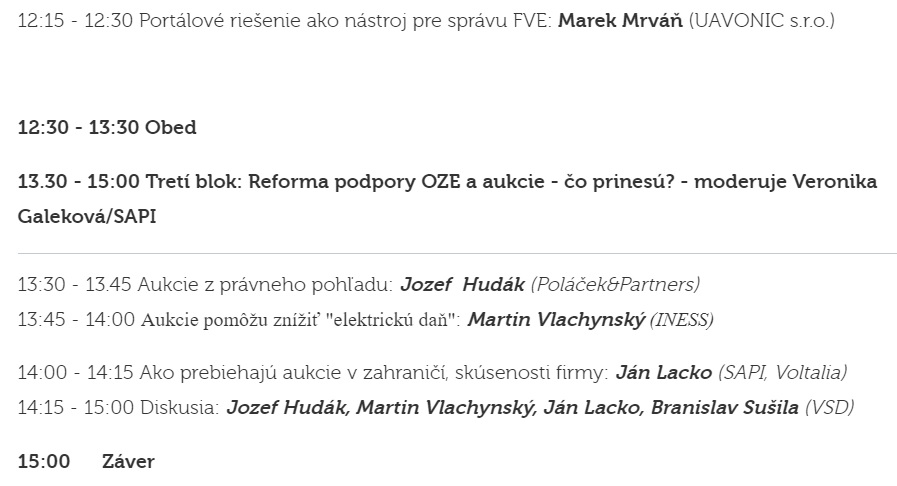 SAPI, program konferencia, OZE